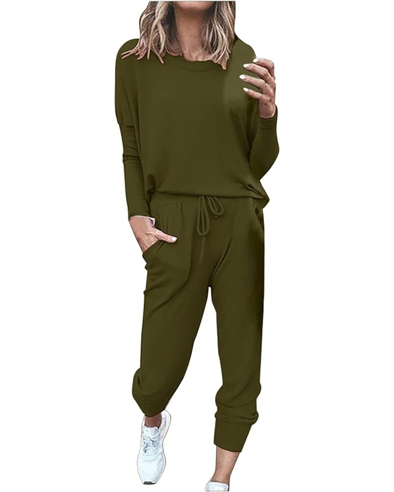 Sweatsuit for Women Casual Long Sleeve 2 Piece Set Crewneck Loose Pullover and Drawstring Sweatpants Sport Outfits Womens 2 P...
