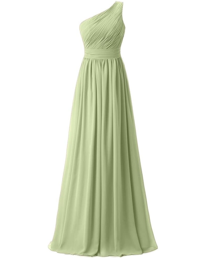 Women's Chiffon Long Bridesmaid Gowns Light Green $38.87 Dresses
