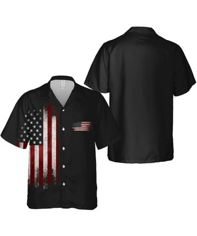 Funny Hawaiian Horror Halloween Tropical Flower Beach Gift Casual Short Sleeve Button Shirt American Usa Flag $11.20 Shirts