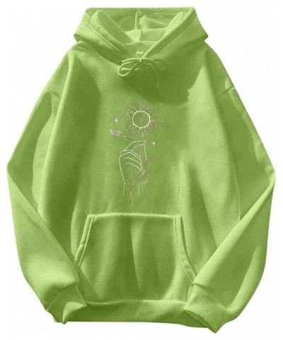Women's Love Heart Printed Hoodies for Teen Girls Drawstring Sweatshirts Long Sleeve Shirts Valentines Day Tops Z5-green $7.2...