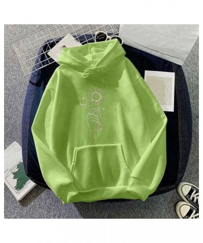 Women's Love Heart Printed Hoodies for Teen Girls Drawstring Sweatshirts Long Sleeve Shirts Valentines Day Tops Z5-green $7.2...