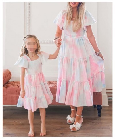 Mommy and Me Matching Dresses Summer Boho Dress Sleeveless Floral Print Family Matching Outfits Set 06 Pink $9.87 Dresses