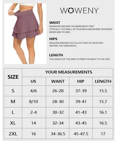 Women's Active Skort Athletic Ruffle Pleated Tennis Skirt with Pocket for Running Golf Workout 2-layer Purple $18.55 Skirts