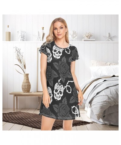 Women's PJ Nightshirt, Short Sleeves Nightgown Sleepwear Lingerie Sleep Dress(S-2XL) Multi 4 $13.44 Sleep & Lounge