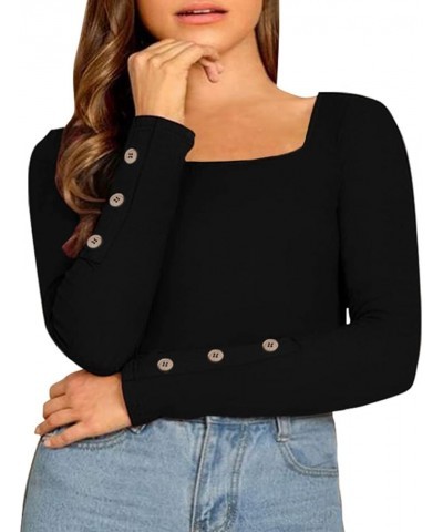 Plus Size Tops for Women Long Sleeve Raglan V Neck/Crewneck T Shirts Crewneck Tunic Fall Blouse Xl-5Xl 14W -28W A76s-black $1...