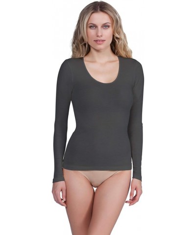 ® Luxury Merino Wool Silk Women's Long Sleeve T-Shirt. Proudly Made in Italy. Antracit $33.00 Tops