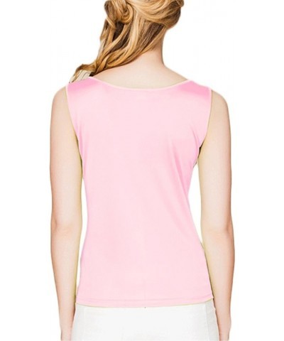 CLC Women's Mulberry Silk Camisole Sleeveless Shirt Tank Tops Double Knit Pink $15.19 Tanks