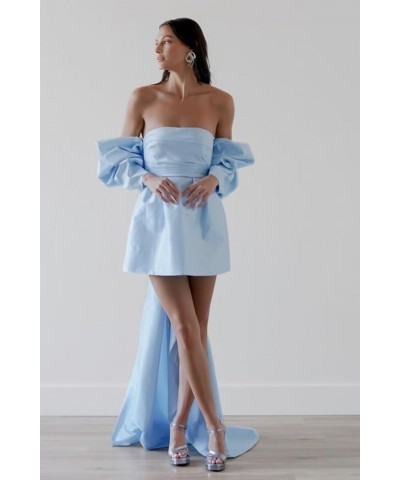 Strapless Homecoming Dresses A-Line Prom Dress Short Ball Gown with Big Bow Back Cocktail Party Gowns for Teens Mint $34.44 D...