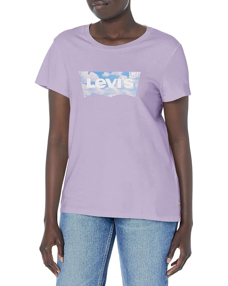 Women's Perfect Crewneck Tee Shirt (Also Available in Plus) Standard Cloud Batwing Purple Rose $9.96 T-Shirts