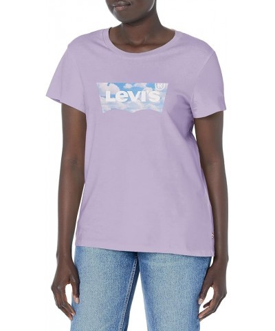 Women's Perfect Crewneck Tee Shirt (Also Available in Plus) Standard Cloud Batwing Purple Rose $9.96 T-Shirts