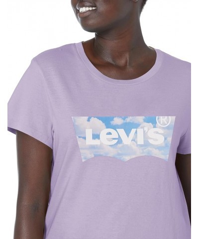 Women's Perfect Crewneck Tee Shirt (Also Available in Plus) Standard Cloud Batwing Purple Rose $9.96 T-Shirts