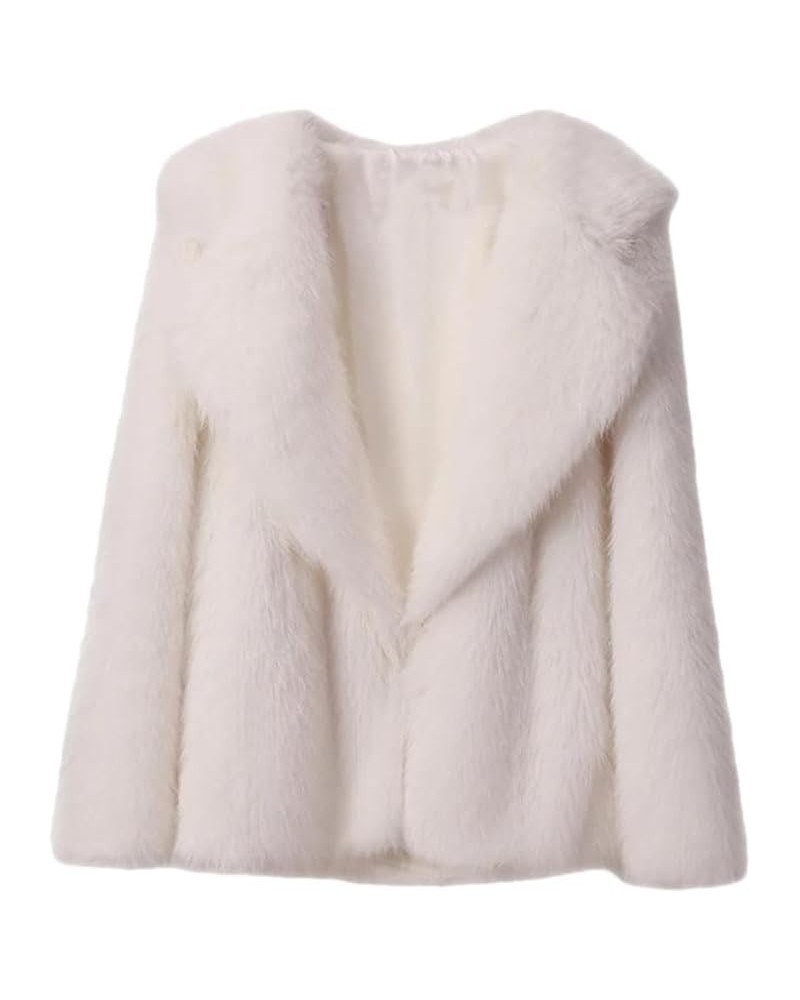 Women Faux Fur Coat Jacket Winter Loose Oversized Long Overcoat White Fur Coat $76.52 Coats