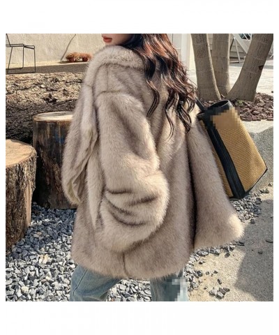 Women Faux Fur Coat Jacket Winter Loose Oversized Long Overcoat White Fur Coat $76.52 Coats