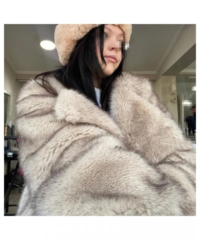 Women Faux Fur Coat Jacket Winter Loose Oversized Long Overcoat White Fur Coat $76.52 Coats