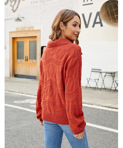 Womens Turtleneck Long Sleeve Cable Knit Chunky Pullover Fall Sweater Dresses 2023 Red $7.49 Dresses