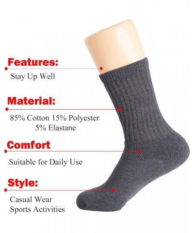 Solid Cotton Cushion Crew Socks for Women and Men Anthracite Gray, 3 Pairs $8.27 Activewear