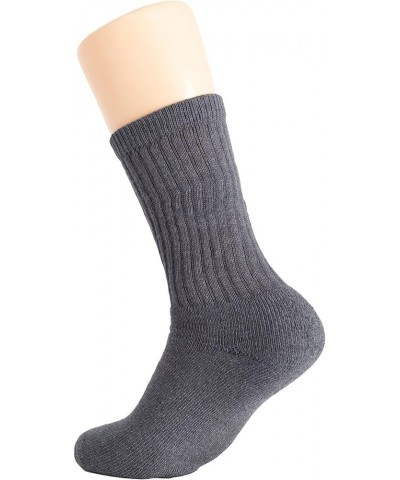 Solid Cotton Cushion Crew Socks for Women and Men Anthracite Gray, 3 Pairs $8.27 Activewear