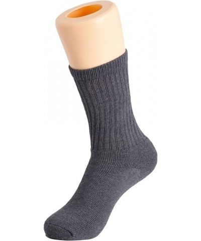 Solid Cotton Cushion Crew Socks for Women and Men Anthracite Gray, 3 Pairs $8.27 Activewear