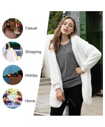 Women's Fleece Jacket Fuzzy Hooded Winter Casual Coats 2024 Cardigan Sweaters with Pokets Tie Dye Green $21.83 Jackets