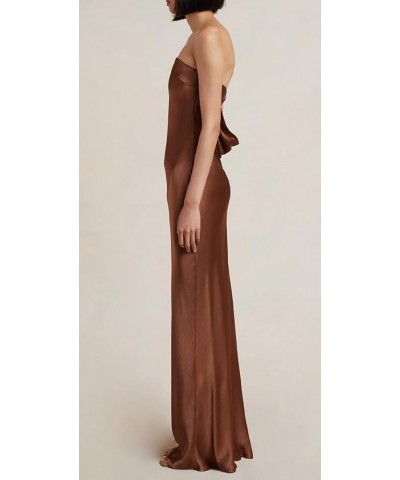 Women Off Shoulder Tube Dresses Sleeveless Strapless Midi Dress Sexy Backless Maxi Long Dress Fashion Streetwear B-brown $9.8...