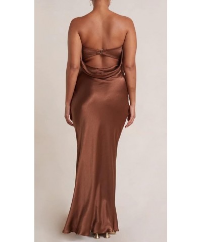 Women Off Shoulder Tube Dresses Sleeveless Strapless Midi Dress Sexy Backless Maxi Long Dress Fashion Streetwear B-brown $9.8...