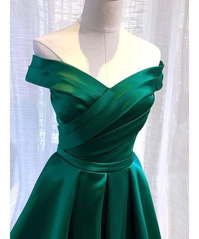 Women's Prom Dresses Long with Pockets A Line Formal Evening Ball Gowns Off The Shoulder Satin Military Party Dress 2023 Roya...