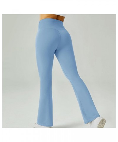 Womens Flare Yoga Pants with Pockets Wide Leg Leggings Comfy High Waisted Long Pants Casual Bootcut Pants 2-blue $8.06 Pants