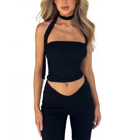 Women Sexy Strapless Tube Tops Sleeveless Stretchy Solid Hollow Out Crop Top Summer Streewear Tank Top Ze-black $7.79 Tanks
