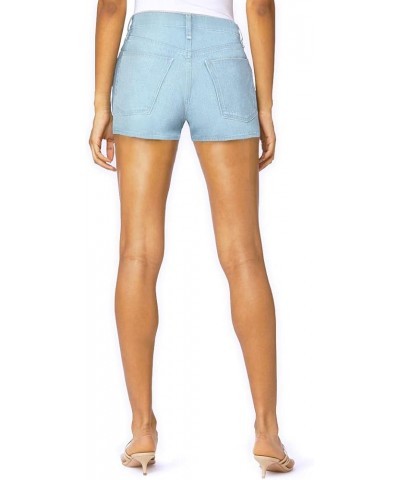 Womens Mid Rise Denim Stretchy Jean Shorts with Pockets Short-bleach $13.10 Shorts