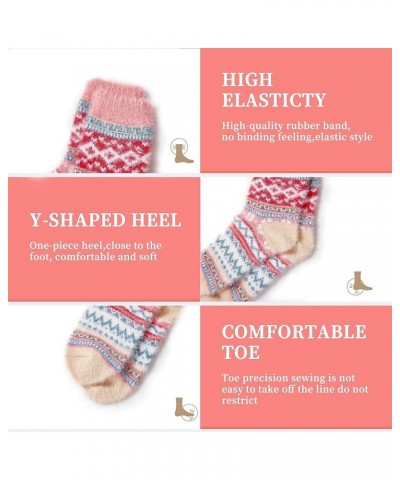 5 Pack Women Thick Soft Warm Fuzzy Socks Winter Wool Fluffy Cozy Socks Casual Home Sleep Socks with Gifts Box Multicolor-i $1...