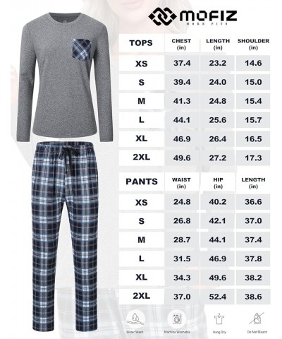 Soft Comfy Long Sleeve Pajama Sets Sleepwear for Men & Women 2 Piece Pajama Sets with Pockets Women Women-56-plaid $14.80 Sle...