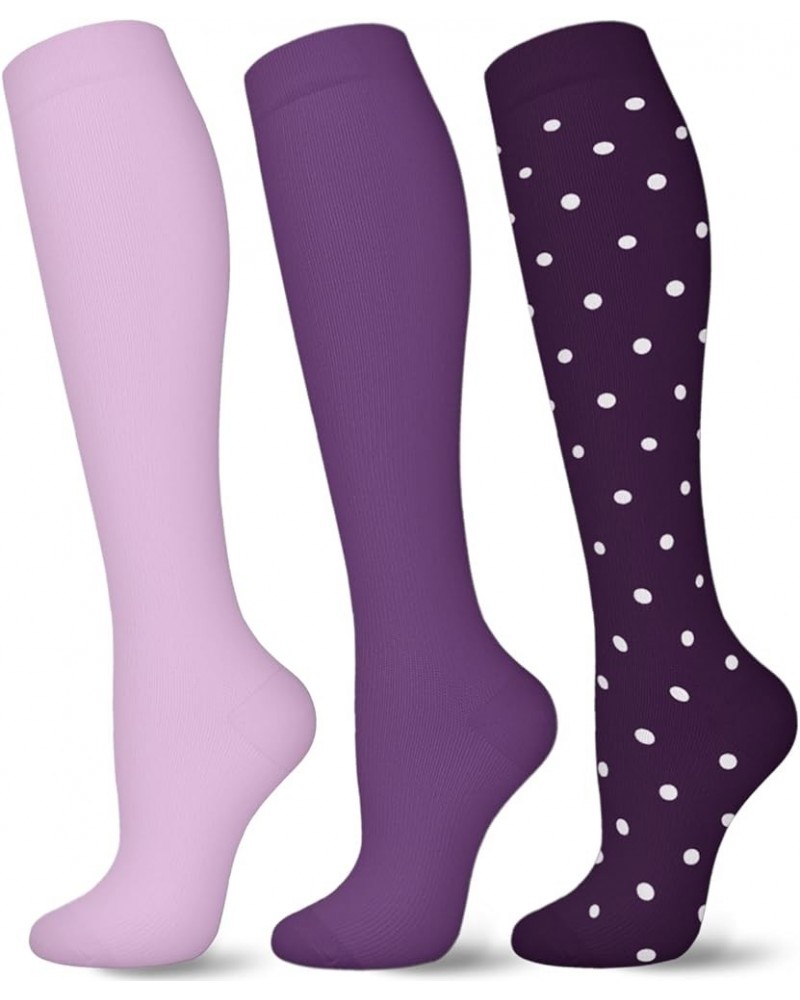 Medical Compression Socks For Women Men - 15-20mmHg Graduated Support For Nurses, Athletic, Travel & Flight Socks 01-purple $...