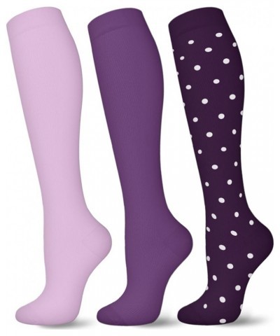 Medical Compression Socks For Women Men - 15-20mmHg Graduated Support For Nurses, Athletic, Travel & Flight Socks 01-purple $...