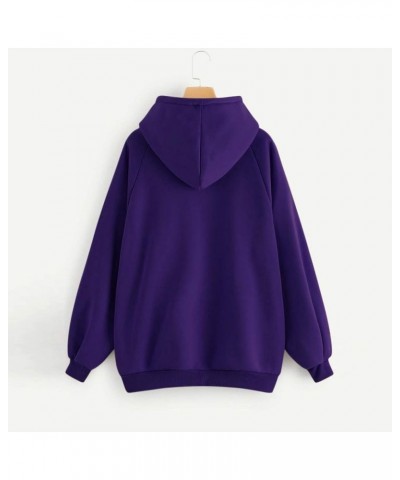 Womens Long Sleeve Tops Hoodies for Women Printed Hooded Sweater Casual Women's Long-sleeved Women's Hoodies A8-purple $4.80 ...