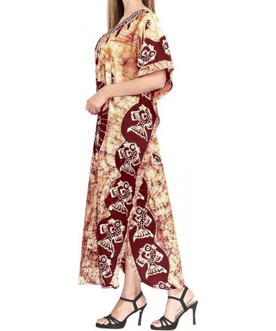 Women's Loose Caftan Maxi Night Evening Gown Loungewear Dashiki House Dresses for Women,1 Walnut, Fish $12.47 Swimsuits