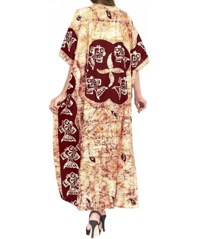 Women's Loose Caftan Maxi Night Evening Gown Loungewear Dashiki House Dresses for Women,1 Walnut, Fish $12.47 Swimsuits