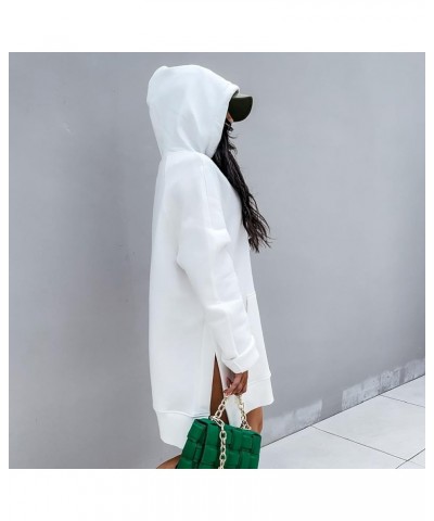 Hoodies for Women Trendy Pullover Zip Up Plus Size Hooded 2023 Hoodie Solid Color Sweatshirts Woman Blouse Clothes 092 White ...