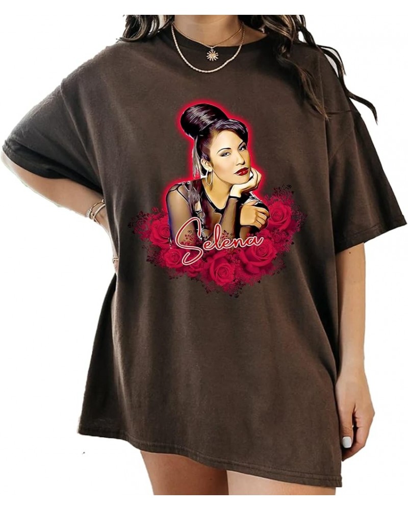 Selena Roses Shirt - Anything for Selenas Shirt, Queen of Tejano Music Tshirt, Playeras De Selena Dark Chocolate $10.79 T-Shirts