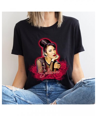 Selena Roses Shirt - Anything for Selenas Shirt, Queen of Tejano Music Tshirt, Playeras De Selena Dark Chocolate $10.79 T-Shirts