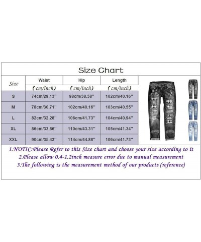 Women Jeans Long Pants Snowman Hat Print Ripped Jeans Plus Size Pants Trousers Slim Jeans Pants A01-grey $10.56 Jeans