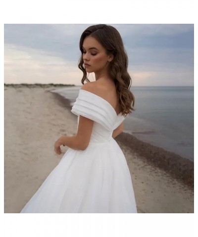 Off Shoulder Tulle Prom Dresses Ball Gown for Women A-Line Wedding Dress Split Formal Evening Dress Red $43.35 Dresses