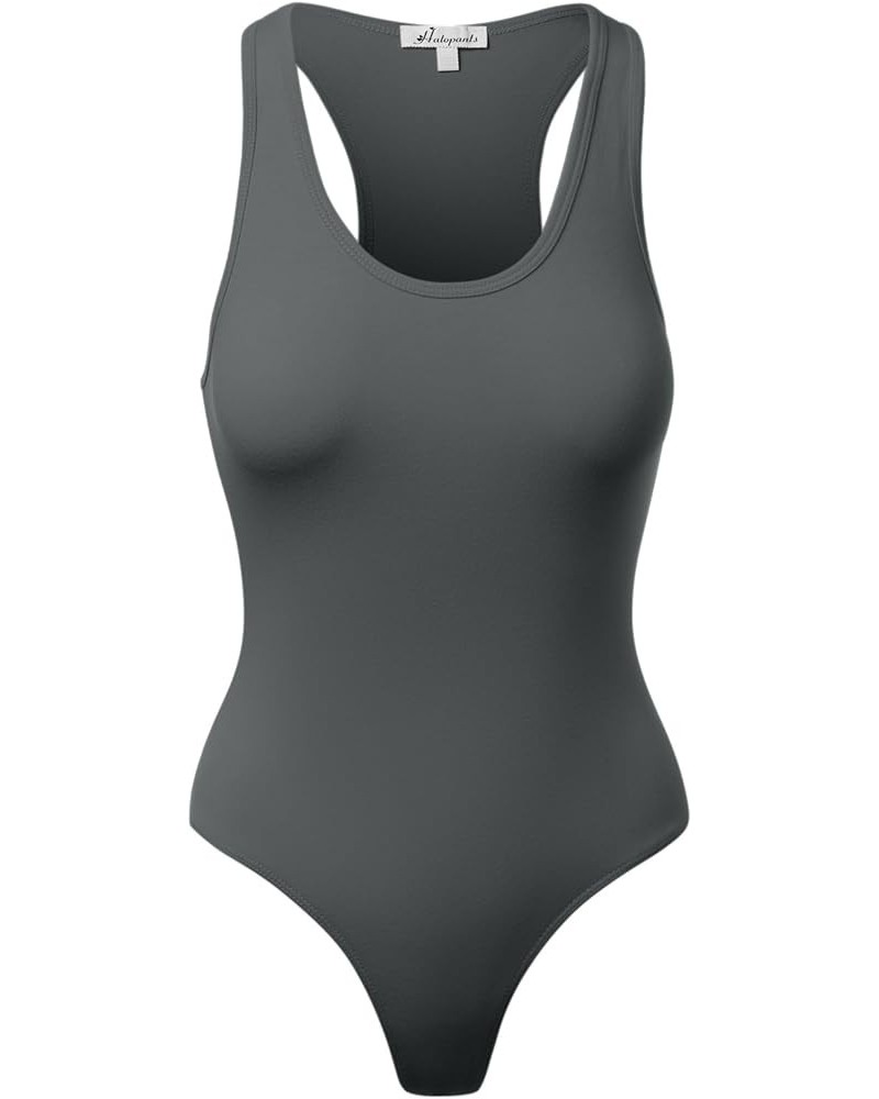 Women's Sleeveless Tank Top Bodysuits Racerback Shapewear Sexy Casual Jumpsuits 103-ash Grey-1 $11.97 Tanks
