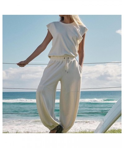 Womens Oversized One Piece Outfits Cap Sleeve Long Wide Pant Romper Drawstring Waist Open Back Jumpsuit Overall White $25.07 ...