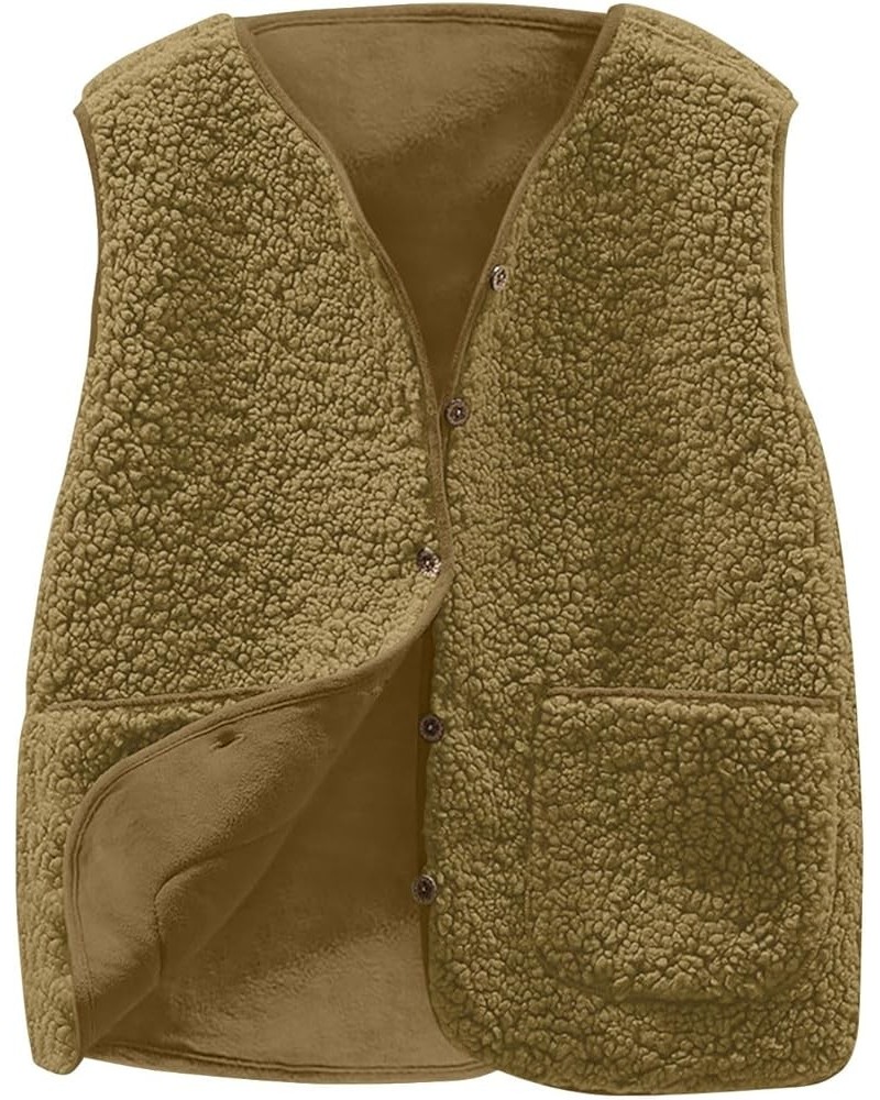 Womens Faux Shearling Vest Winter Warm Fuzzy Fleece Gilet Soft Comfy to Wear 06-yellow $11.20 Jackets