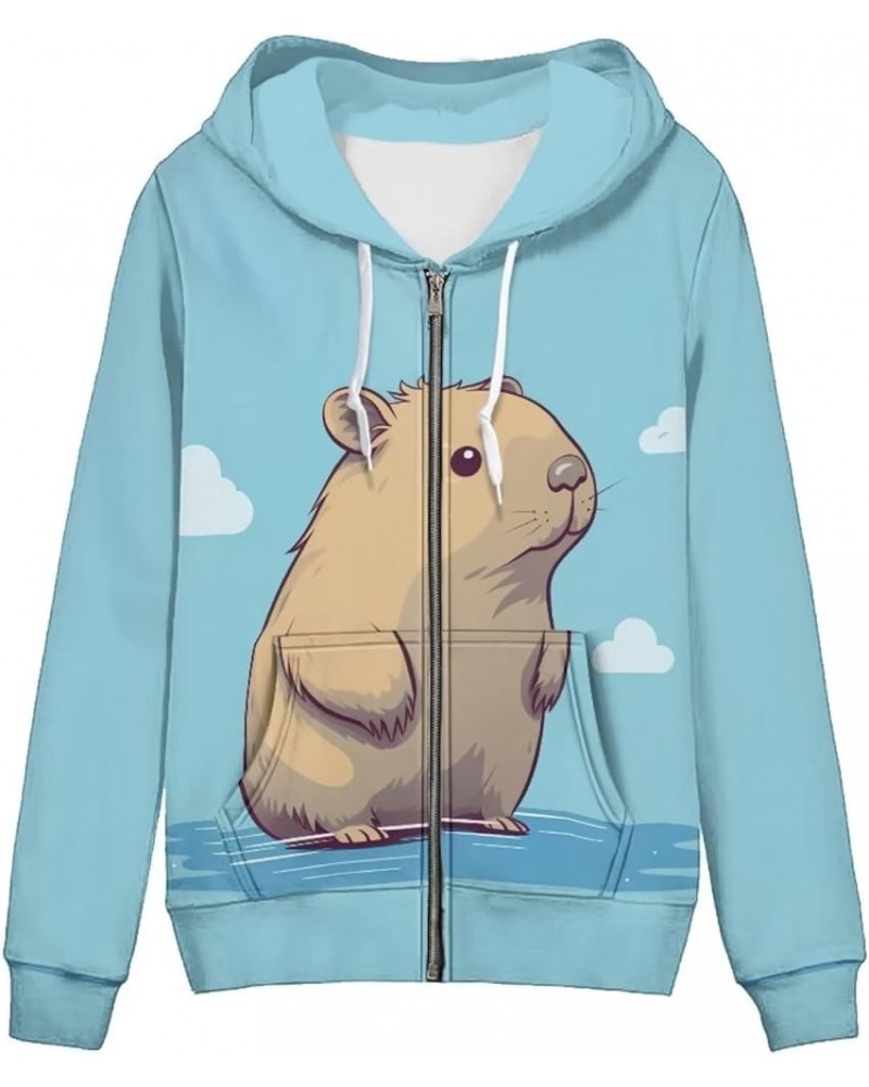 Zip Up Hoodie Sweatshirt Jacket Streetwear for Women Teen Girls Oversized XS-5XL 0 Cute Capybara 2 $19.50 Hoodies & Sweatshirts