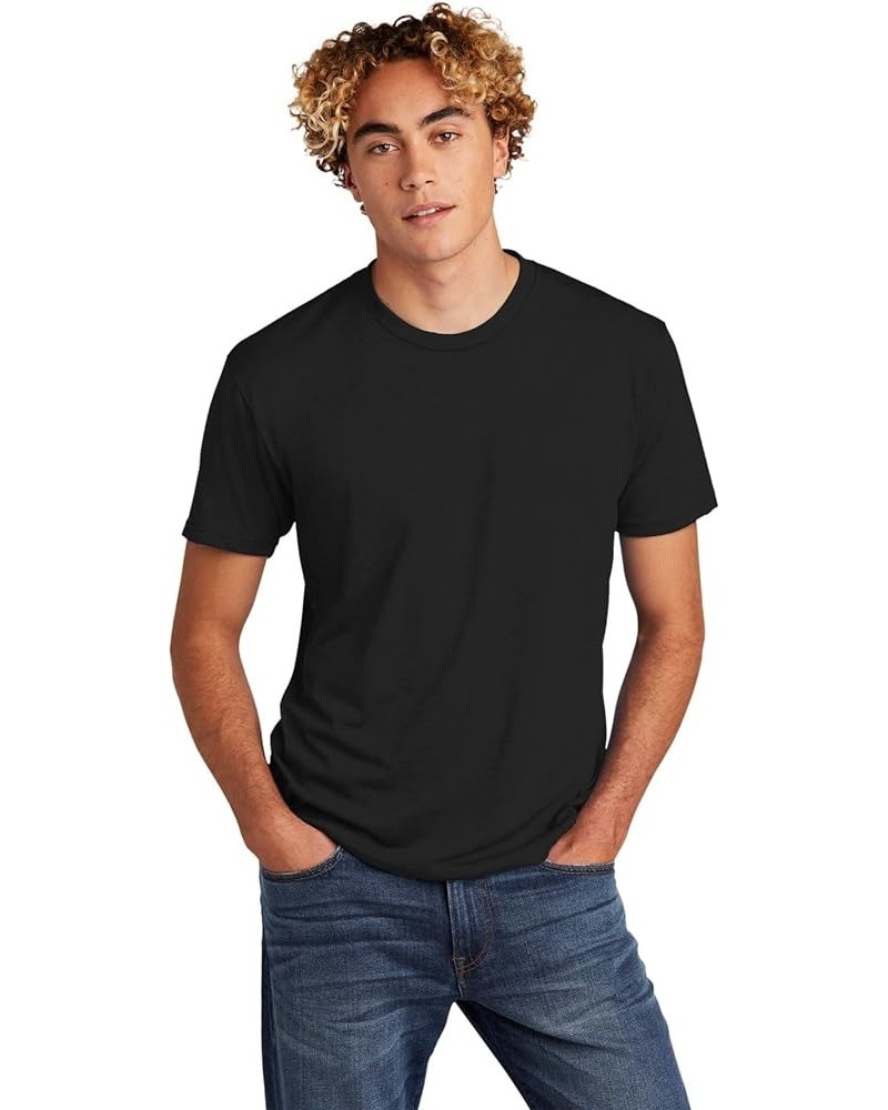 Men's Rib Collar Tri Blend Satin Label T-Shirt Black $8.68 T-Shirts