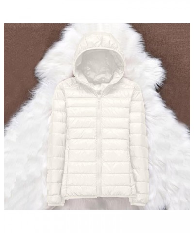 Women's Lightweight Jackets Zipper Hooded Packable Short down Jackets Winter Quilted Puffer Outwear with Pockets White $11.69...