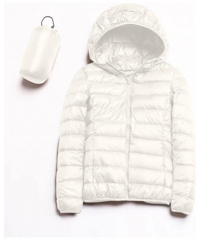 Women's Lightweight Jackets Zipper Hooded Packable Short down Jackets Winter Quilted Puffer Outwear with Pockets White $11.69...