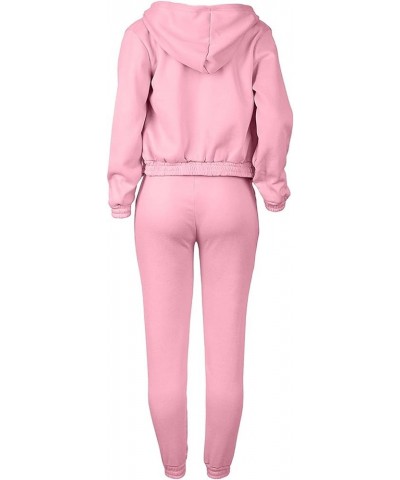 Women Sweatsuits Sets 3 Piece Outfits, Fleece Tracksuit Long Sleeve Hooded Zipper Jacket and Sweatpants Crop Tops Suit 01-pin...