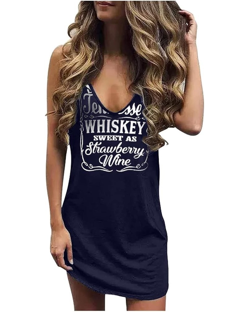Smooth As Tennessee Whiskey Sweet As Strawberry Wine Bodycon Dress Summer Sexy V Neck Mini Dress Country Music Dress Blue $10...